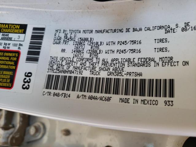 3TMCZ5AN0HM047192 - 2017 TOYOTA TACOMA DOUBLE CAB 白色 照片 13