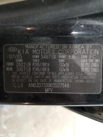 KNDJD733965527148 - 2006 KIA SORENTO EX BLACK photo 12