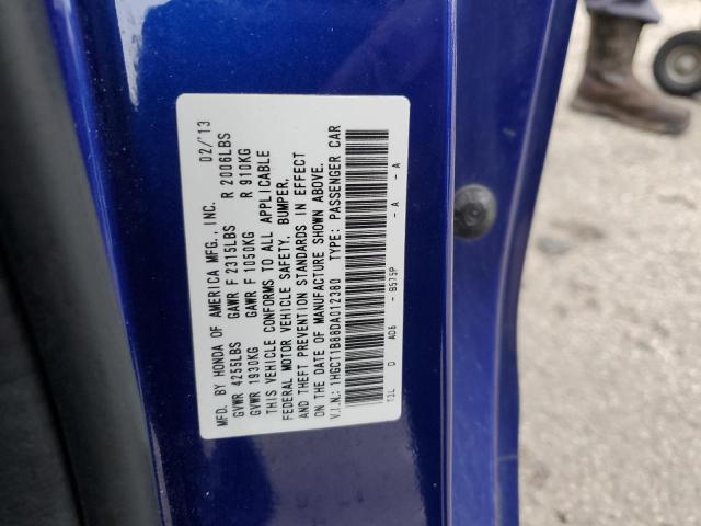 1HGCT1B88DA012380 - 2013 HONDA ACCORD EXL BLUE photo 12