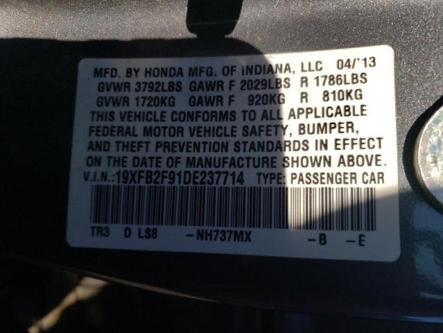 19XFB2F91DE237714 - 2013 HONDA CIVIC EXL 灰色 照片 12