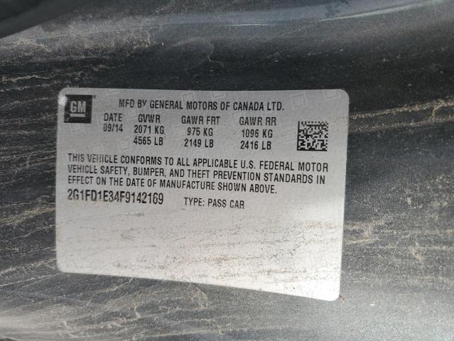 2G1FD1E34F9142169 - 2015 CHEVROLET CAMARO LT BLACK photo 12