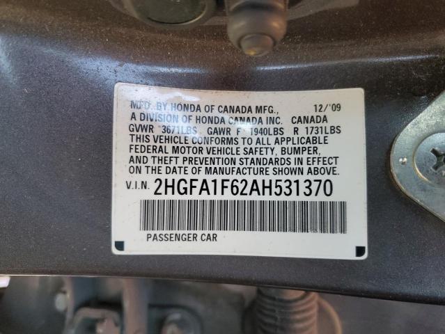 2HGFA1F62AH531370 - 2010 HONDA CIVIC LX-S Վարդագույն լուսանկար 13