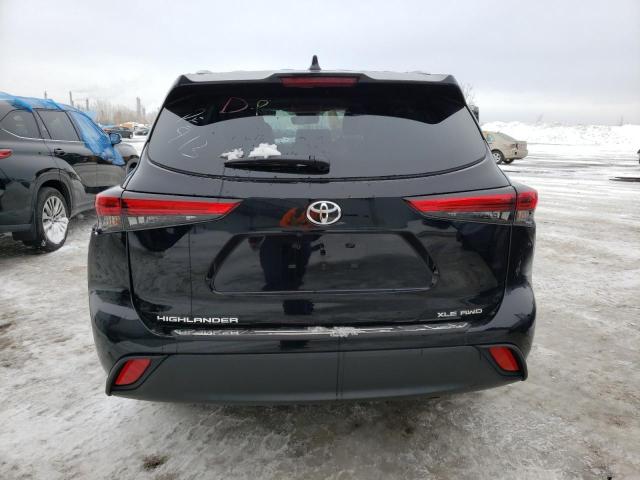 5TDGZRBH3NS213766 - 2022 TOYOTA HIGHLANDER XLE BLACK photo 6