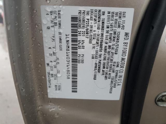 1LNHM81W03Y648058 - 2003 LINCOLN TOWN CAR EXECUTIVE BEIGE photo 12