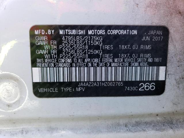 JA4AZ2A31HZ062765 - 2017 MITSUBISHI OUTLANDER ES WHITE photo 13