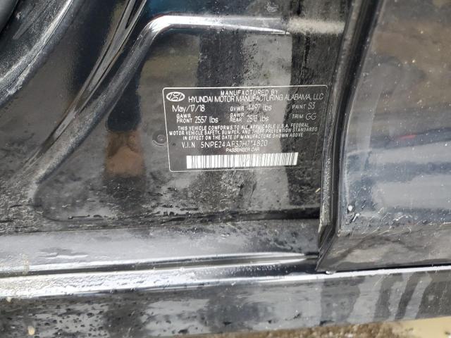 5NPE24AF3JH714820 - 2018 HYUNDAI SONATA SE BLACK photo 12