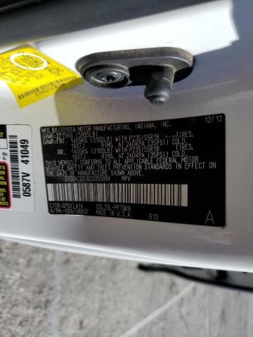 5TDDK3DC8DS055994 - 2013 TOYOTA SIENNA XLE WHITE photo 13