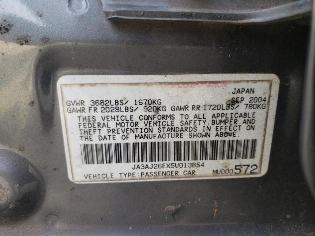 JA3AJ26EX5U013854 - 2005 MITSUBISHI LANCER ES GRAY photo 12