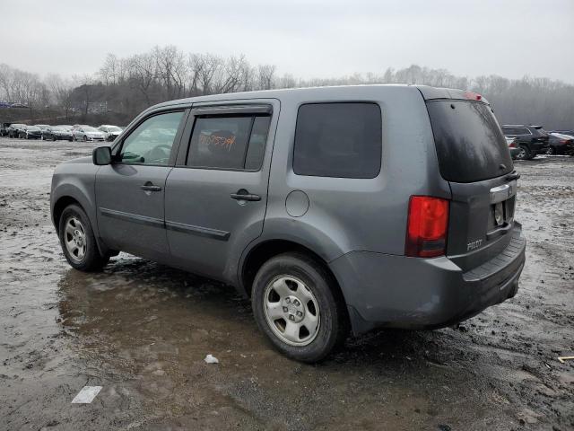 5FNYF4H22CB085802 - 2012 HONDA PILOT LX GRAY photo 2