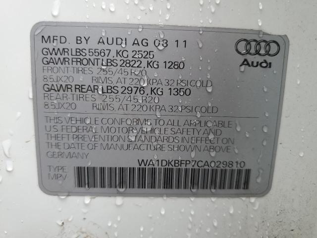 WA1DKBFP7CA029810 - 2012 AUDI Q5 PREMIUM PLUS WHITE photo 14