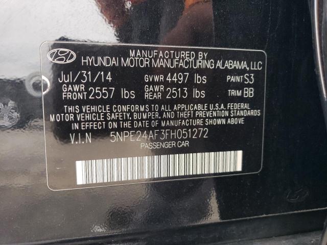 5NPE24AF3FH051272 - 2015 HYUNDAI SONATA SE BLACK photo 13