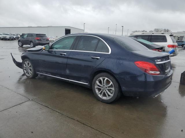 55SWF4KB2HU229113 - 2017 MERCEDES-BENZ C 300 4MATIC BLUE photo 2