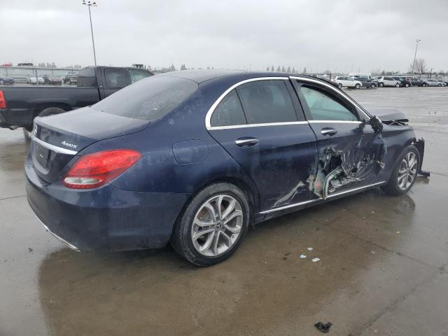 55SWF4KB2HU229113 - 2017 MERCEDES-BENZ C 300 4MATIC BLUE photo 3