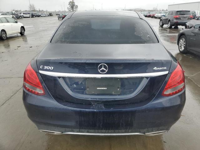 55SWF4KB2HU229113 - 2017 MERCEDES-BENZ C 300 4MATIC BLUE photo 6