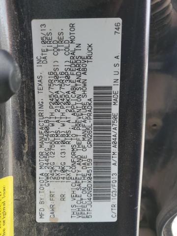 5TFJU4GN9DX045159 - 2013 TOYOTA TACOMA DOUBLE CAB PRERUNNER GRAY photo 12