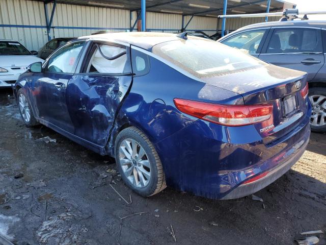 5XXGU4L34GG013438 - 2016 KIA OPTIMA EX BLUE photo 2