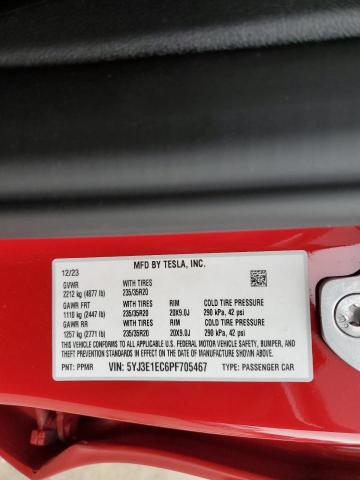 5YJ3E1EC6PF705467 - 2023 TESLA MODEL 3 RED photo 13