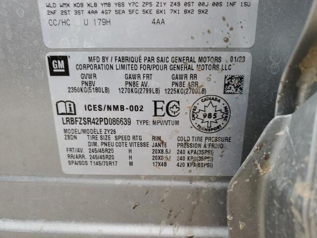 LRBFZSR42PD086639 - 2023 BUICK ENVISION AVENIR GRAY photo 13