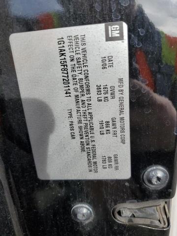 1G1AK15F877201141 - 2007 CHEVROLET COBALT LS BLACK photo 12