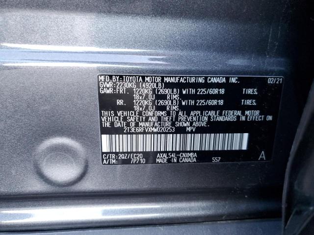 2T3E6RFVXMW020253 - 2021 TOYOTA RAV4 XSE GRAY photo 13