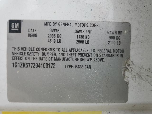 1G1ZK577394100173 - 2009 CHEVROLET MALIBU LTZ თეთრი ფოტო 12