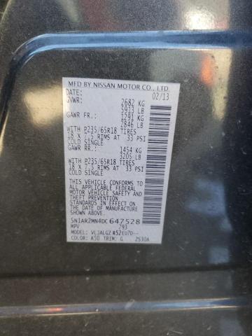 5N1AR2MN4DC647528 - 2013 NISSAN PATHFINDER S CHARCOAL photo 13