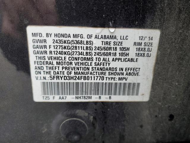 5FRYD3H24FB011770 - 2015 ACURA MDX CHARCOAL photo 13