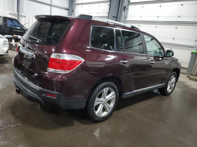 5TDDK3EH0DS255746 - 2013 TOYOTA HIGHLANDER LIMITED MAROON photo 3