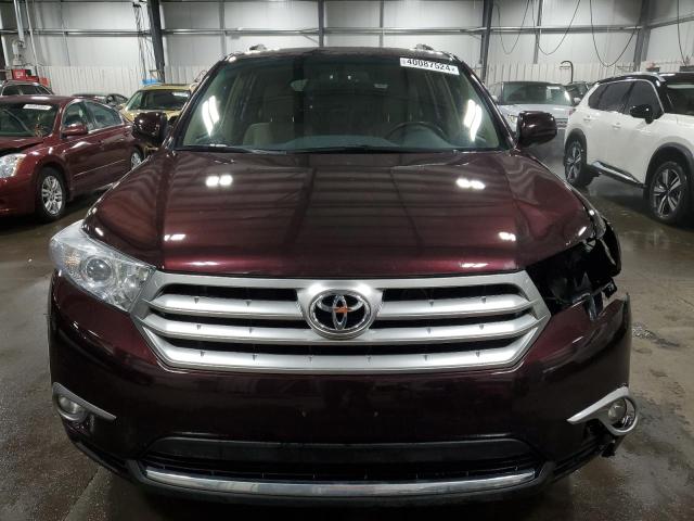 5TDDK3EH0DS255746 - 2013 TOYOTA HIGHLANDER LIMITED MAROON photo 5