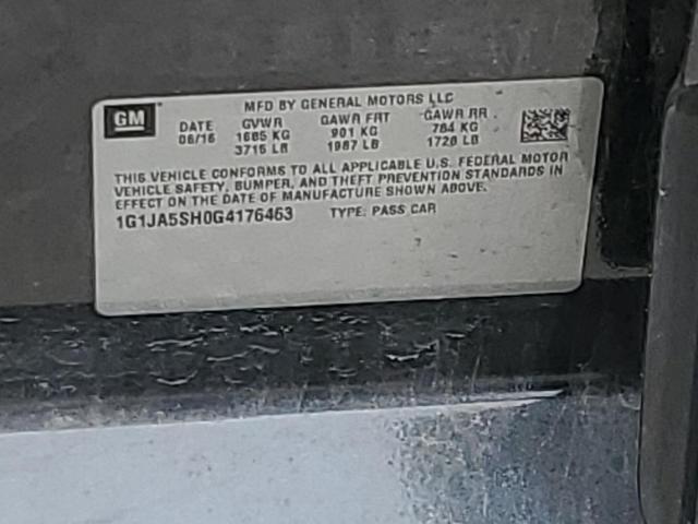 1G1JA5SH0G4176463 - 2016 CHEVROLET SONIC LS 灰色 照片 12