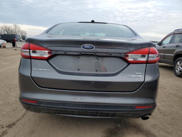 3FA6P0LU4JR101442 - 2018 FORD FUSION SE HYBRID GRAY photo 6