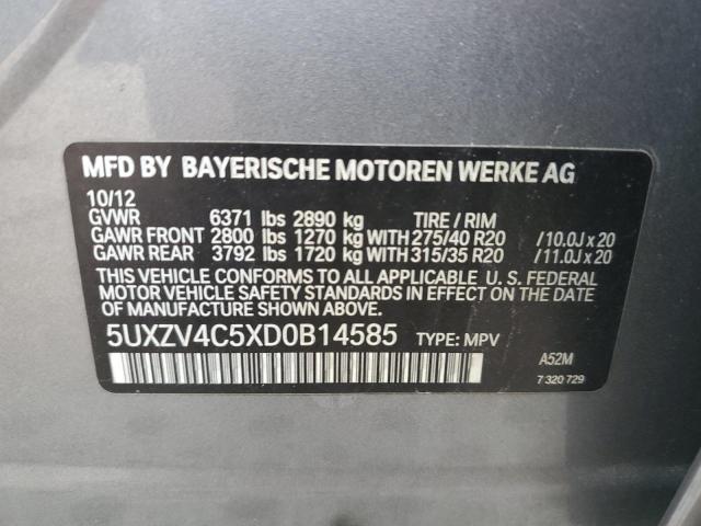 5UXZV4C5XD0B14585 - 2013 BMW X5 XDRIVE35I BLACK photo 12