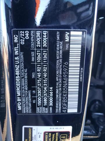 4JGFB5KB5NA695976 - 2022 MERCEDES-BENZ GLE 450 4MATIC BLACK photo 13