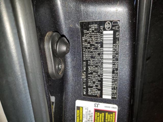 2T1BU4EE7AC407488 - 2010 TOYOTA COROLLA BASE GRAY photo 12