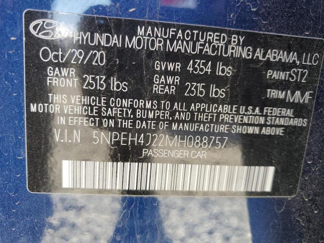 5NPEH4J22MH088757 - 2021 HYUNDAI SONATA LIMITED BLUE photo 13