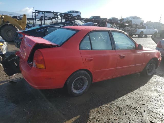 KMHCG45C54U516660 - 2004 HYUNDAI ACCENT GL RED photo 3