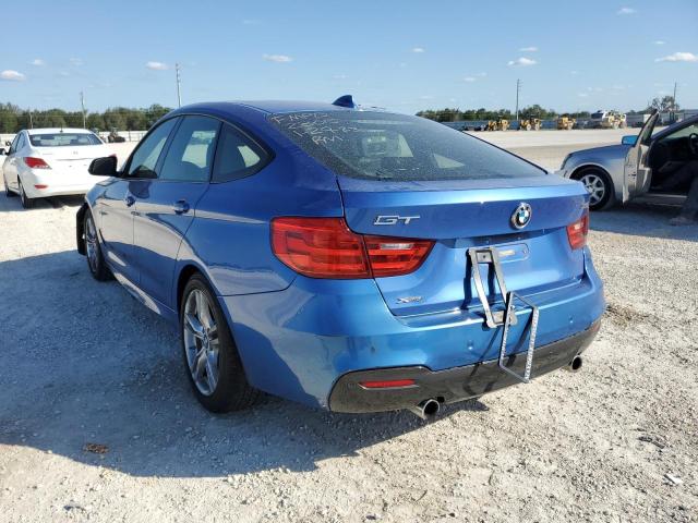 WBA3X9C54FD868974 - 2015 BMW 335 XIGT BLUE photo 2