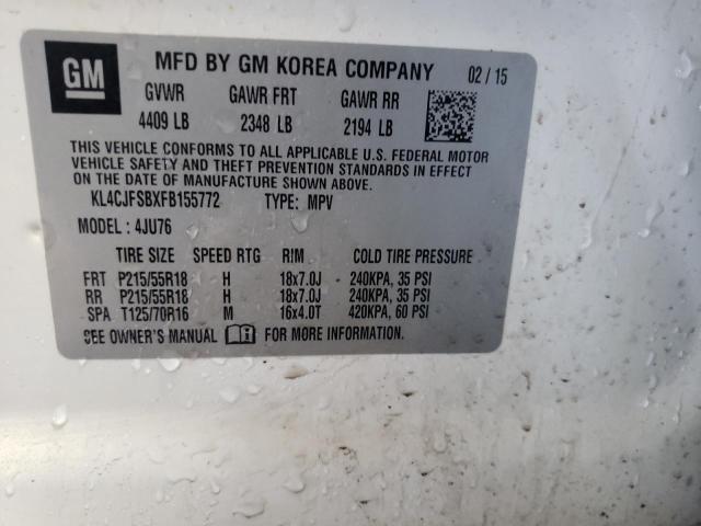 KL4CJFSBXFB155772 - 2015 BUICK ENCORE CONVENIENCE 米色 照片 13