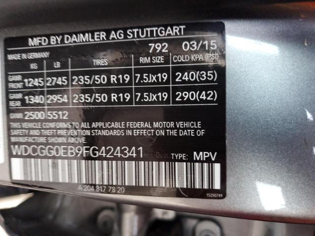 WDCGG0EB9FG424341 - 2015 MERCEDES-BENZ GLK 250 BLUETEC SILVER photo 12