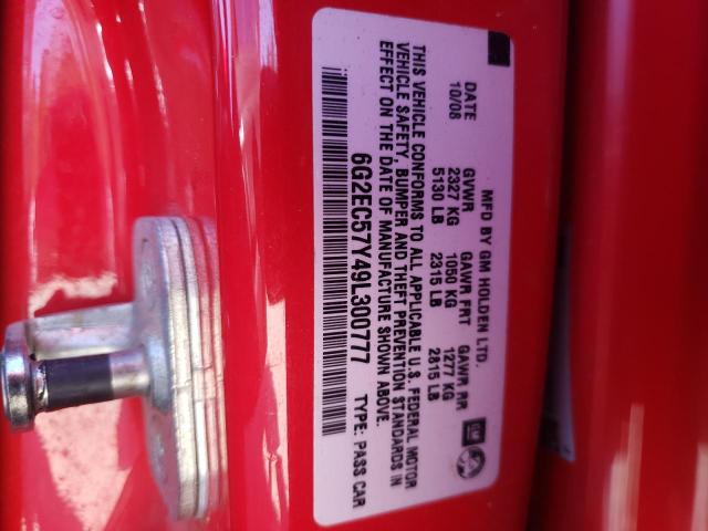 6G2EC57Y49L300777 - 2009 PONTIAC G8 GT RED photo 12