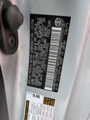 JTKDE177070163956 - 2007 TOYOTA SCION TC ვერცხლისფერი ფოტო 12