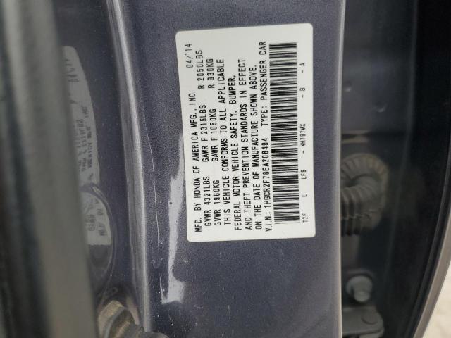 1HGCR2F78EA206494 - 2014 HONDA ACCORD EX GRAY photo 12