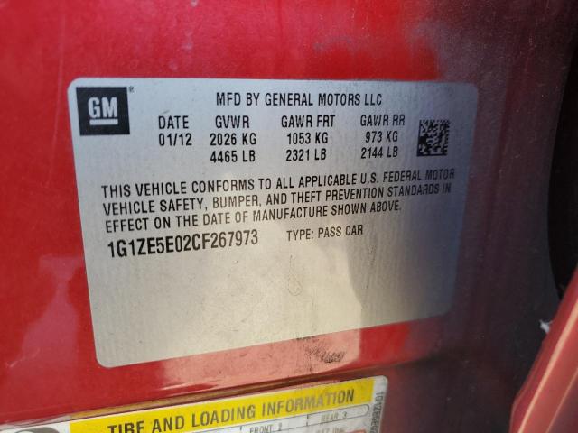 1G1ZE5E02CF267973 - 2012 CHEVROLET MALIBU LTZ წითელი ფოტო 12