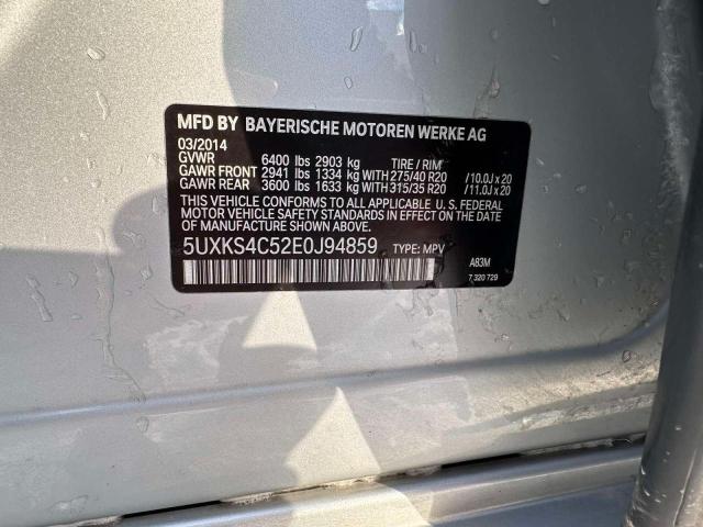 5UXKS4C52E0J94859 - 2014 BMW X5 XDRIVE35D SILVER photo 10