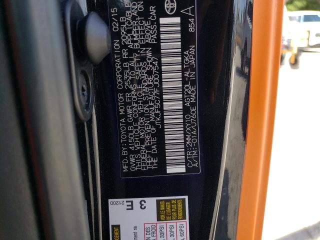 JTKJF5C77FJ007547 - 2015 TOYOTA SCION TC ORANGE photo 12