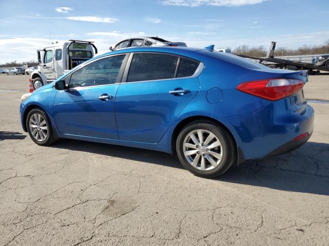 KNAFX4A84E5083876 - 2014 KIA FORTE EX BLUE photo 2