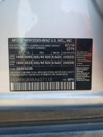 4JGBB8GB4BA637118 - 2011 MERCEDES-BENZ ML 350 4MATIC SILVER photo 13