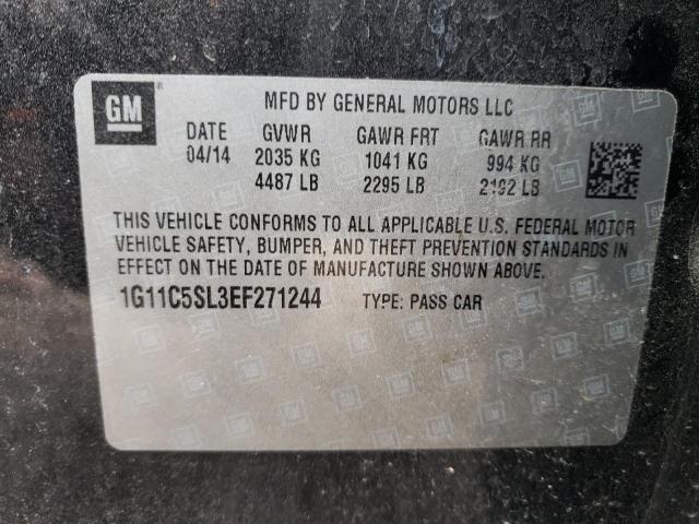 1G11C5SL3EF271244 - 2014 CHEVROLET MALIBU 1LT BLACK photo 12