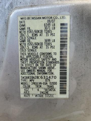 5N1BR18A28C631470 - 2008 NISSAN PATHFINDER LE ვერცხლისფერი ფოტო 14