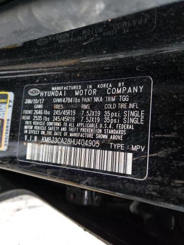 KM8J3CA28HU404905 - 2017 HYUNDAI TUCSON LIMITED BLACK photo 13